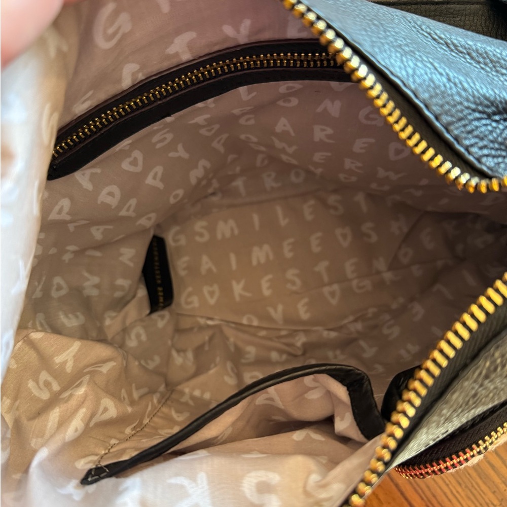 Aimee Kestenberg Black and Cream Hobo Bag with Sherpa Pockets - Picture 3 of 5